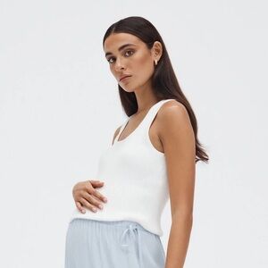 Legoe Heritage Woodford Cropped Maternity Tank Ivory AUS 0 (US 4)